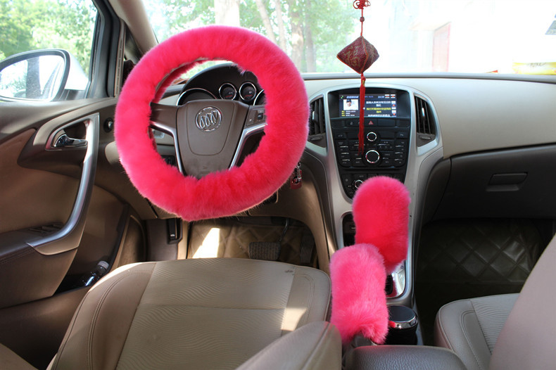 Factory Direct Supply Winter Imitation Fur Steering Wheel Three-Piece Set Shift Knob Cover Car Warm Long Wool Handle Cover Factory Direct Supply Winter Imitation Fur Steering Wheel Three-Piece Set Shift Knob Cover Car Warm Long Wool Handle Cover