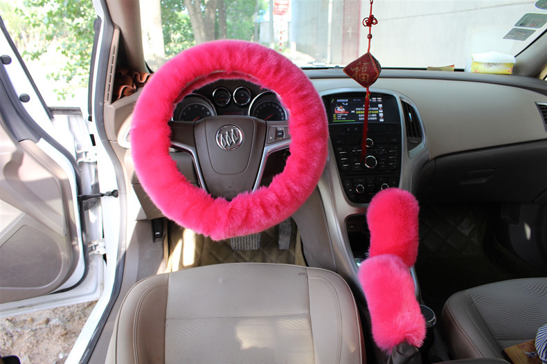 Factory Direct Supply Winter Imitation Fur Steering Wheel Three-Piece Set Shift Knob Cover Car Warm Long Wool Handle Cover Factory Direct Supply Winter Imitation Fur Steering Wheel Three-Piece Set Shift Knob Cover Car Warm Long Wool Handle Cover
