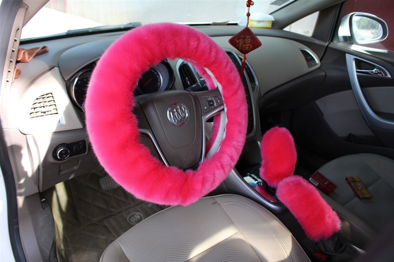 Factory Direct Supply Winter Imitation Fur Steering Wheel Three-Piece Set Shift Knob Cover Car Warm Long Wool Handle Cover Factory Direct Supply Winter Imitation Fur Steering Wheel Three-Piece Set Shift Knob Cover Car Warm Long Wool Handle Cover