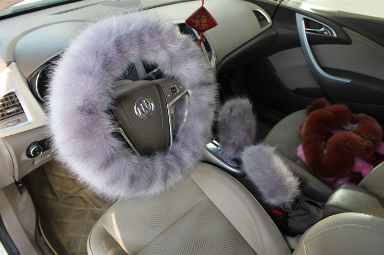 Factory Direct Supply Winter Imitation Fur Steering Wheel Three-Piece Set Shift Knob Cover Car Warm Long Wool Handle Cover Factory Direct Supply Winter Imitation Fur Steering Wheel Three-Piece Set Shift Knob Cover Car Warm Long Wool Handle Cover