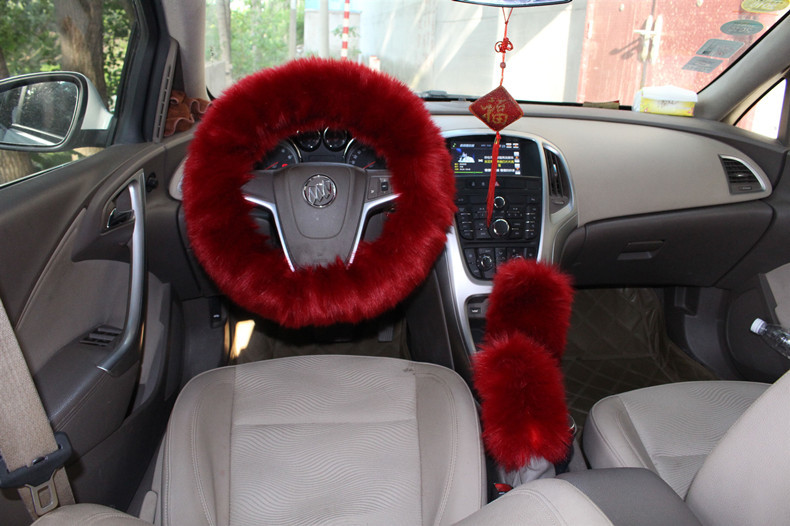 Factory Direct Supply Winter Imitation Fur Steering Wheel Three-Piece Set Shift Knob Cover Car Warm Long Wool Handle Cover Factory Direct Supply Winter Imitation Fur Steering Wheel Three-Piece Set Shift Knob Cover Car Warm Long Wool Handle Cover
