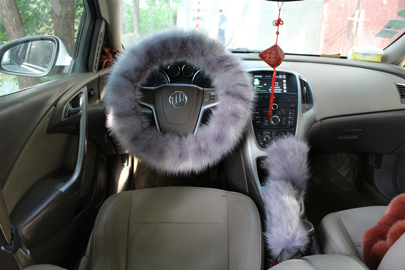 Factory Direct Supply Winter Imitation Fur Steering Wheel Three-Piece Set Shift Knob Cover Car Warm Long Wool Handle Cover Factory Direct Supply Winter Imitation Fur Steering Wheel Three-Piece Set Shift Knob Cover Car Warm Long Wool Handle Cover