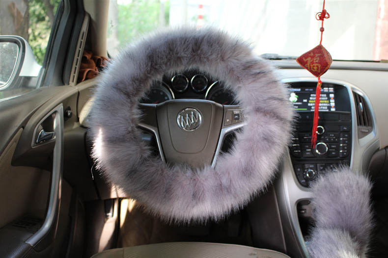 Factory Direct Supply Winter Imitation Fur Steering Wheel Three-Piece Set Shift Knob Cover Car Warm Long Wool Handle Cover Factory Direct Supply Winter Imitation Fur Steering Wheel Three-Piece Set Shift Knob Cover Car Warm Long Wool Handle Cover