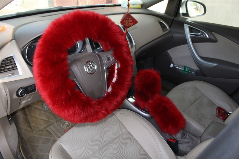 Factory Direct Supply Winter Imitation Fur Steering Wheel Three-Piece Set Shift Knob Cover Car Warm Long Wool Handle Cover Factory Direct Supply Winter Imitation Fur Steering Wheel Three-Piece Set Shift Knob Cover Car Warm Long Wool Handle Cover