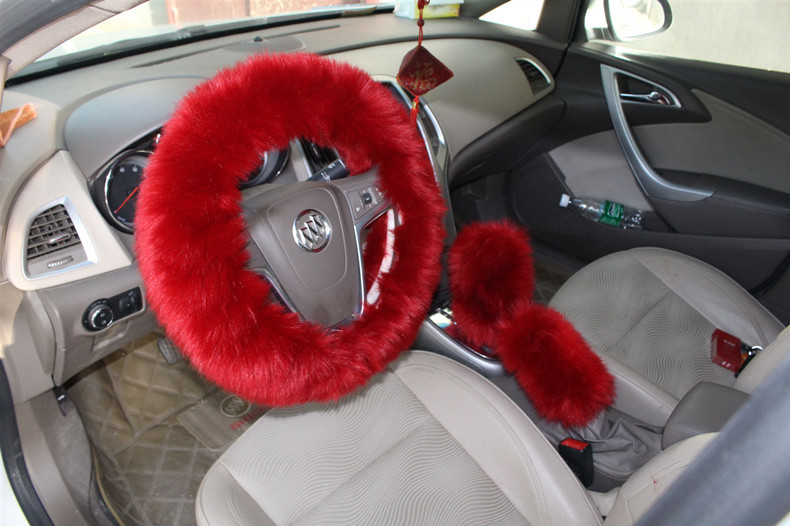 Factory Direct Supply Winter Imitation Fur Steering Wheel Three-Piece Set Shift Knob Cover Car Warm Long Wool Handle Cover Factory Direct Supply Winter Imitation Fur Steering Wheel Three-Piece Set Shift Knob Cover Car Warm Long Wool Handle Cover