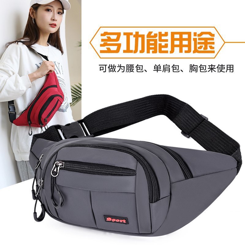 New Men&#039;s Waist Bag Oxford Cloth Sports Waist Bag Multi-Layer Zipper Construction Site Stall Cash Collecting Bag Waist Pack