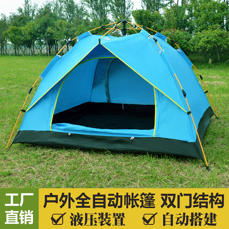 Outdoor Camping 2-3 People Vacation Double-Layer Tent Outdoor Family Two-Bedroom One-Hall Tent Beach Tent Factory Wholesale