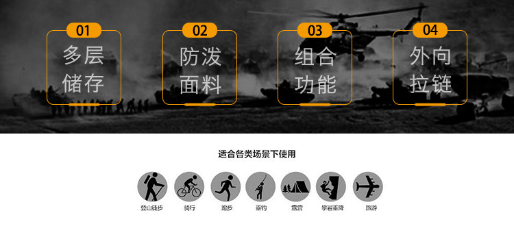 Outdoor Sports Waterproof Waist Bag Fishing Multifunctional Chest Bag Men and Women Camouflage Trend Business Chicken Waist Bag
