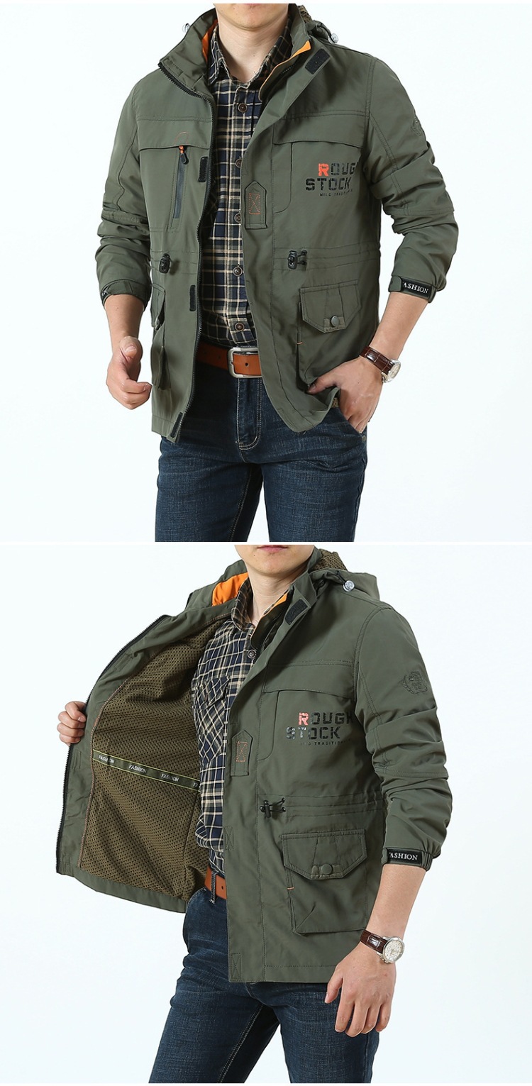 086 Autumn Men's Casual Shell Jacket Outdoor Military Jacket Quick-Drying Mountaineering Clothing Thin Factory Direct Sales