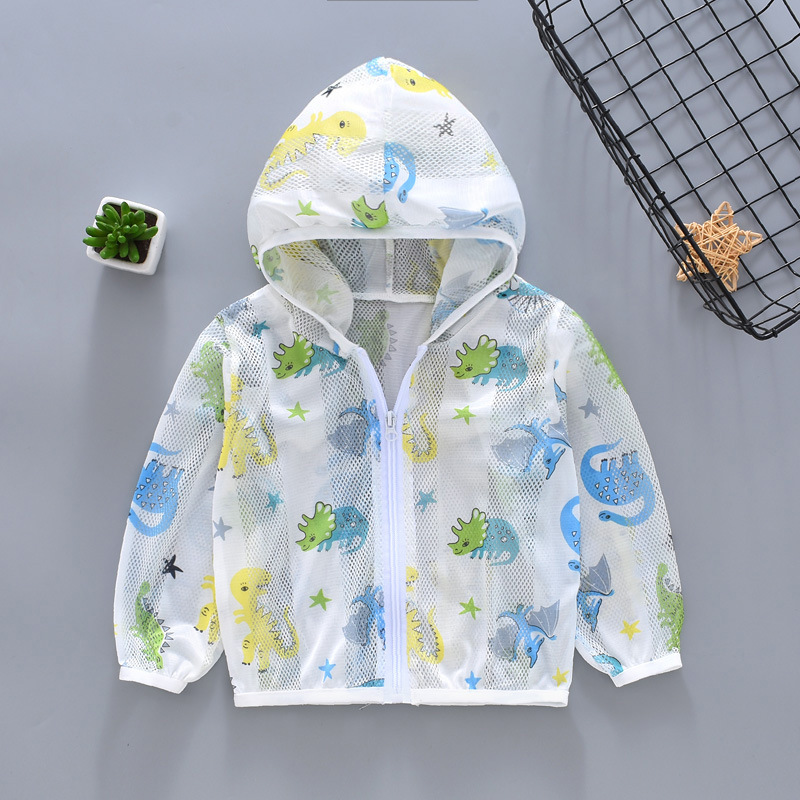 New Children&#039;s Sun Protection Clothing Lightweight Mesh Breathable Baby Summer Outdoor Set Little Children&#039;s Clothing Skin Shell Jacket