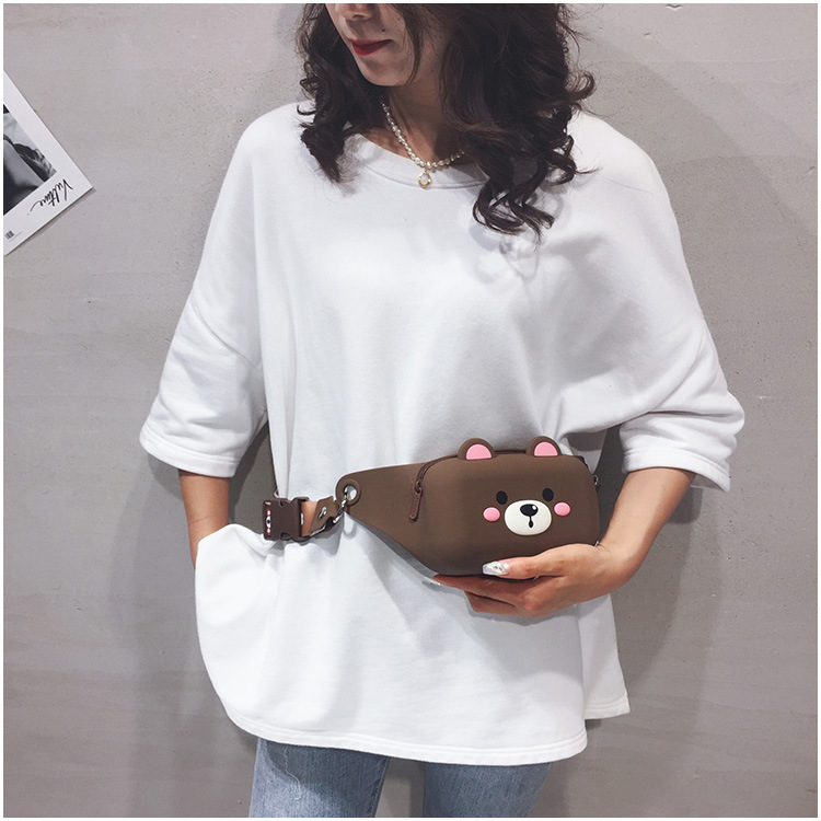 Children's Bag Little Girl Fashion Crossbody Waist Bag Korean Cute College Student Shoulder Bag Cartoon Trendy Chest Bag Wholesale