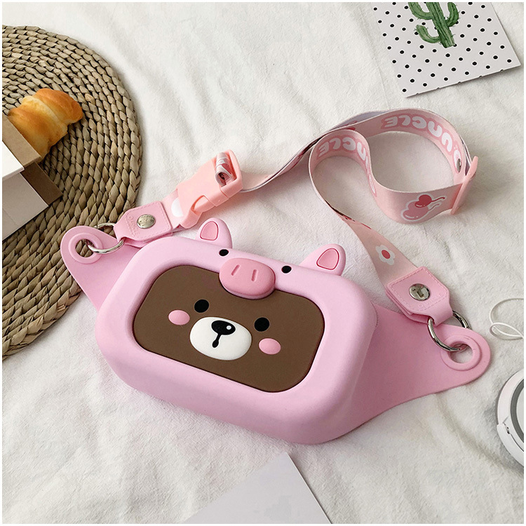 Children's Bag Little Girl Fashion Crossbody Waist Bag Korean Cute College Student Shoulder Bag Cartoon Trendy Chest Bag Wholesale