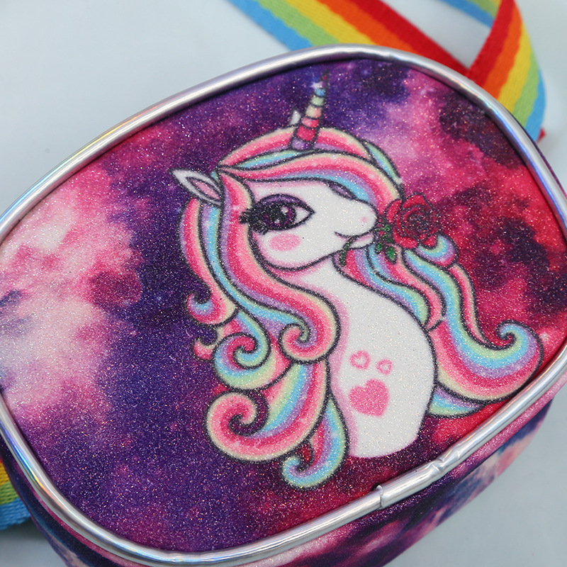 New Children's Cute Unicorn Waist Bag Cartoon Anime Crossbody Bag Little Girl Change Chest Bag