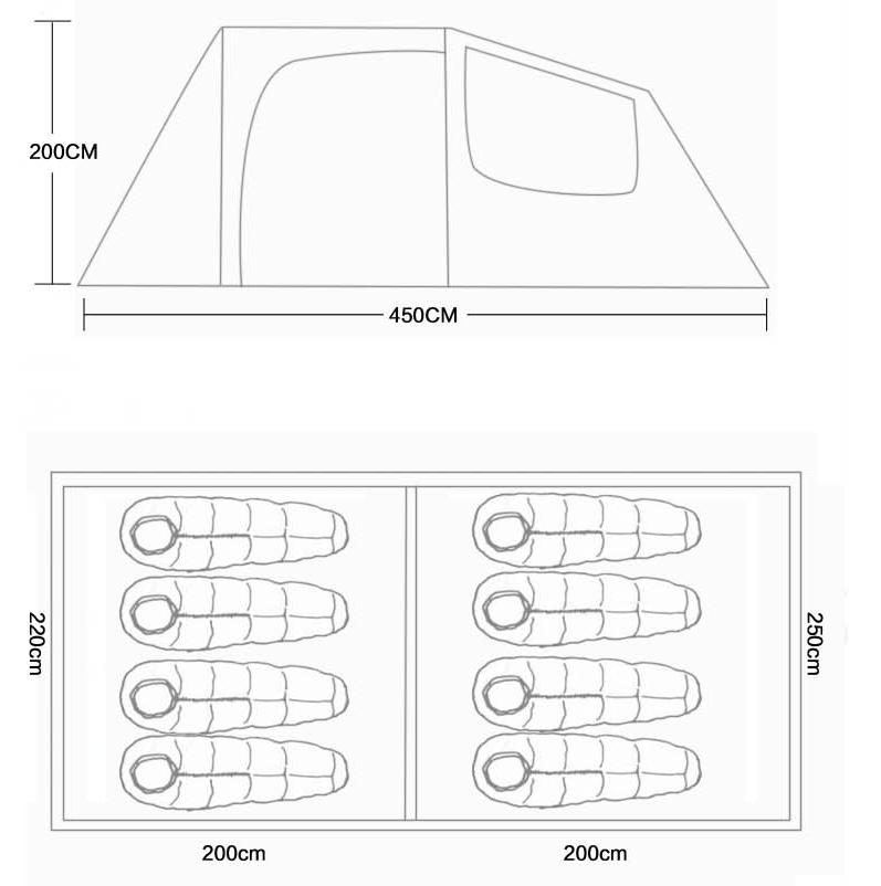 Large Multi-Person Tent Outdoor Double-Layer Water Resistant Tent Mountaineering Camp 6-8 People Tent Large Multi-Person Tent Outdoor Double-Layer Water Resistant Tent Mountaineering Camp 6-8 People Tent