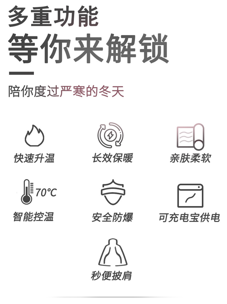 New USB Multifunction Electric Blanket Cartoon Spandex Electric Heating Blanket Lunch Break Household Shawl Kneecap Warm Blanket Wholesale