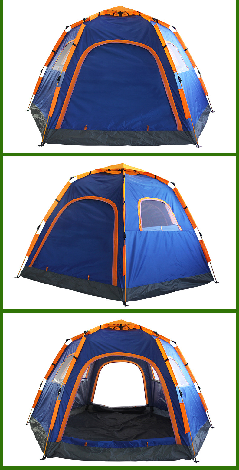 Outdoor Park Camping Camping 6-8 People Automatic Hexagonal Tent Double-Layer Tent Camping Factory Direct Sales Wholesale Outdoor Park Camping Camping 6-8 People Automatic Hexagonal Tent Double-Layer Tent Camping Factory Direct Sales Wholesale