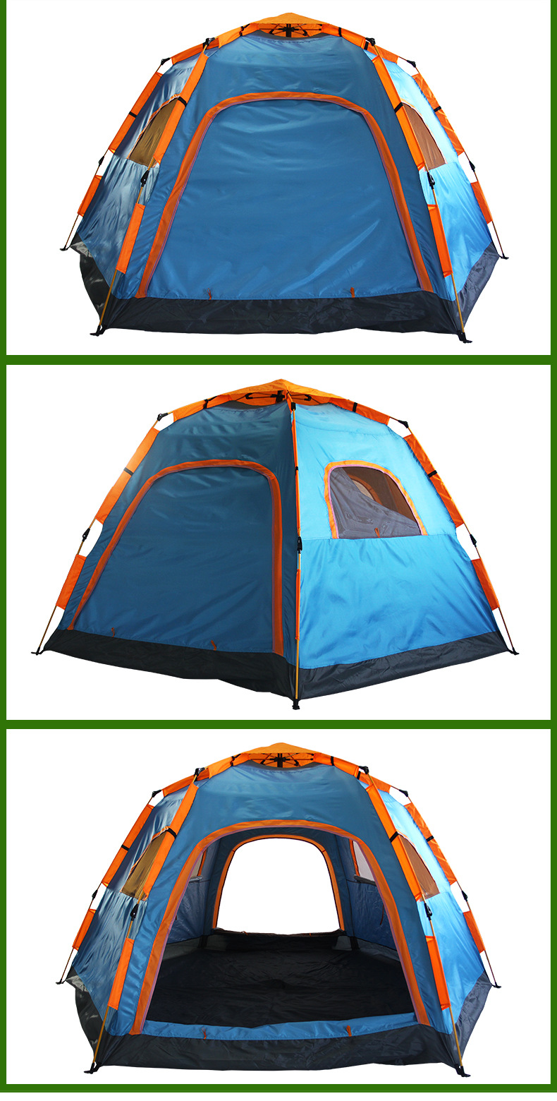Outdoor Park Camping Camping 6-8 People Automatic Hexagonal Tent Double-Layer Tent Camping Factory Direct Sales Wholesale Outdoor Park Camping Camping 6-8 People Automatic Hexagonal Tent Double-Layer Tent Camping Factory Direct Sales Wholesale