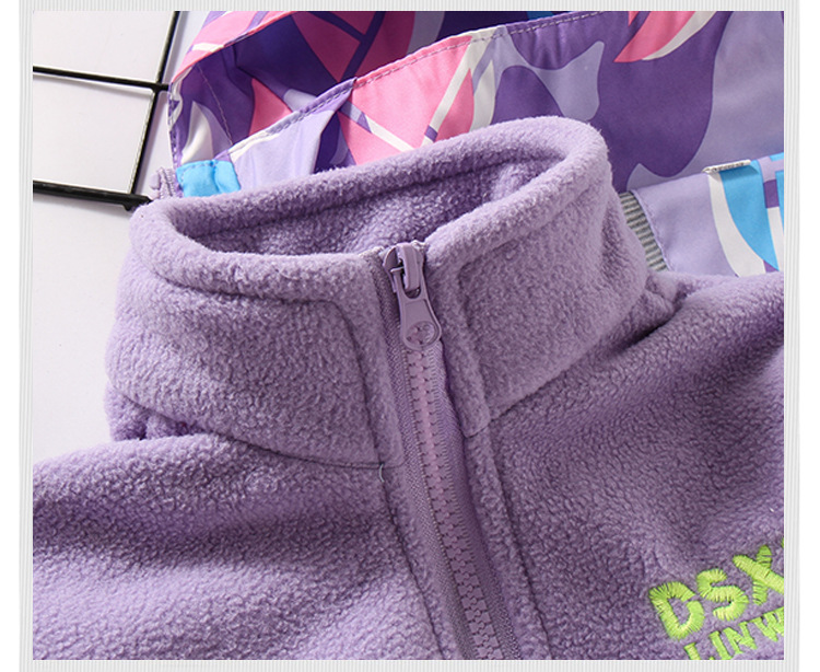 Girls' Coat Autumn and Winter Clothing 2021 Middle and Big Children Fashionable Stylish Outdoor Windproof Clothing Children's Three-in-One Shell Jacket Tide