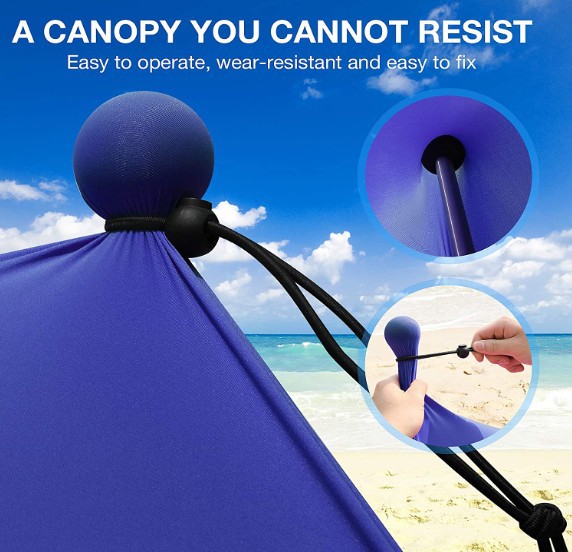 Amazon Hot Selling Beach Tent Family Beach Canopy Sunshade Tent Folding Aluminum Pole Portable Awning
