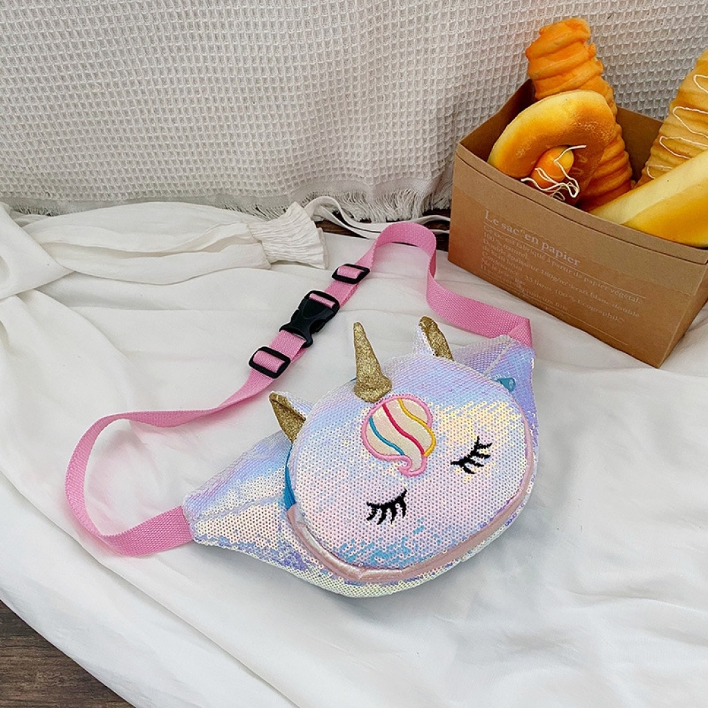 Unicorn Bag Creative Unicorn Sequined Waist Bag Kindergarten Shoulder Bag Cartoon Cute Fashion Messenger Bag Unicorn Bag Creative Unicorn Sequined Waist Bag Kindergarten Shoulder Bag Cartoon Cute Fashion Messenger Bag