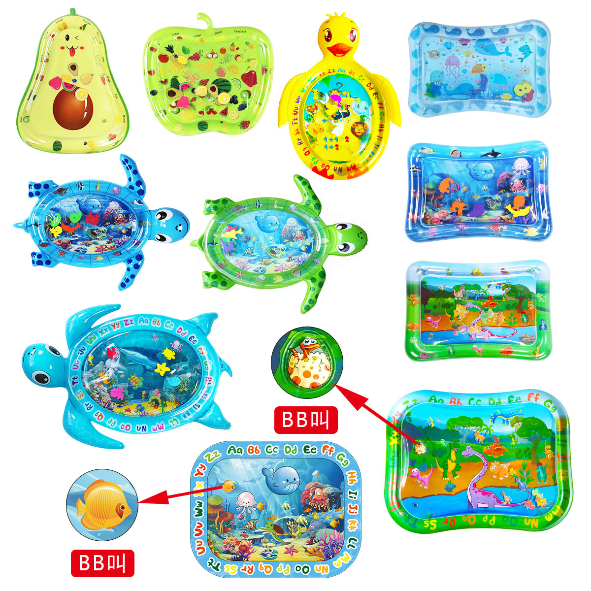 Turtle Mat Currently Available Children&#039;s Racket Inflatable Cushion Water Cushion Baby Water Pad Baby Toy Mat