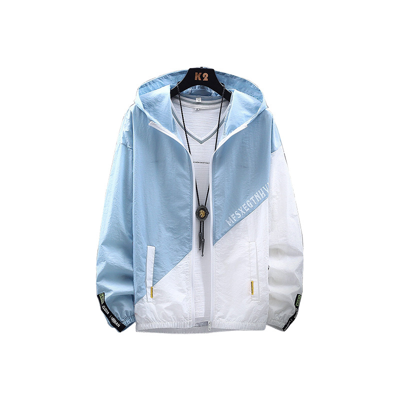 Summer Oblique Sun Protection Clothing Men&#039;s Korean Style Fashion Men&#039;s Clothing Jacket Outdoor Splicing Fishing Sun-Proof Clothes Men&#039;s