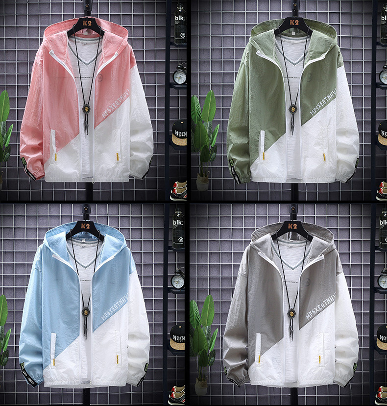 Summer Oblique Sun Protection Clothing Men's Korean Style Fashion Men's Clothing Jacket Outdoor Splicing Fishing Sun-Proof Clothes Men's Summer Oblique Sun Protection Clothing Men's Korean Style Fashion Men's Clothing Jacket Outdoor Splicing Fishing Sun-Proof Clothes Men's