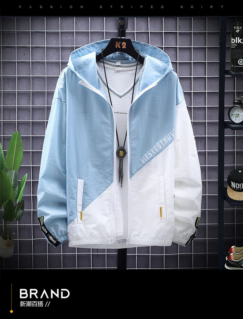 Summer Oblique Sun Protection Clothing Men's Korean Style Fashion Men's Clothing Jacket Outdoor Splicing Fishing Sun-Proof Clothes Men's Summer Oblique Sun Protection Clothing Men's Korean Style Fashion Men's Clothing Jacket Outdoor Splicing Fishing Sun-Proof Clothes Men's