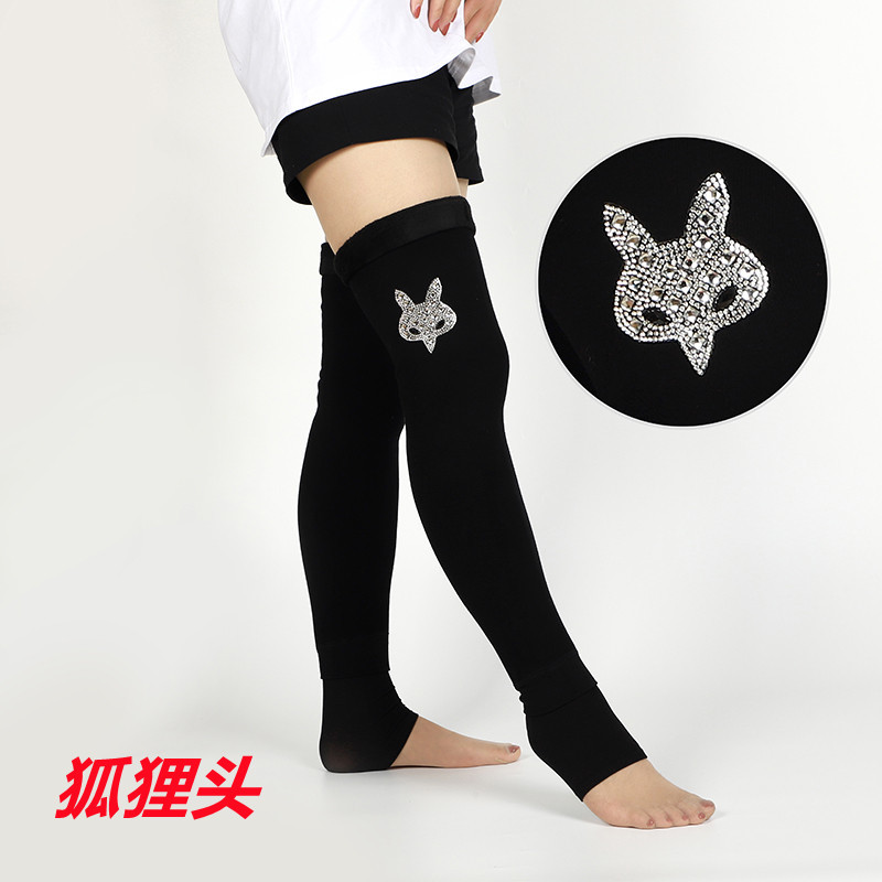 Autumn and Winter Cotton Fleece-Lined Thick below the Knees Stockings Women's Warm Kneecap Support Hosiery Step-on Thigh High Socks Lengthened Autumn and Winter Cotton Fleece-Lined Thick below the Knees Stockings Women's Warm Kneecap Support Hosiery Step-on Thigh High Socks Lengthened