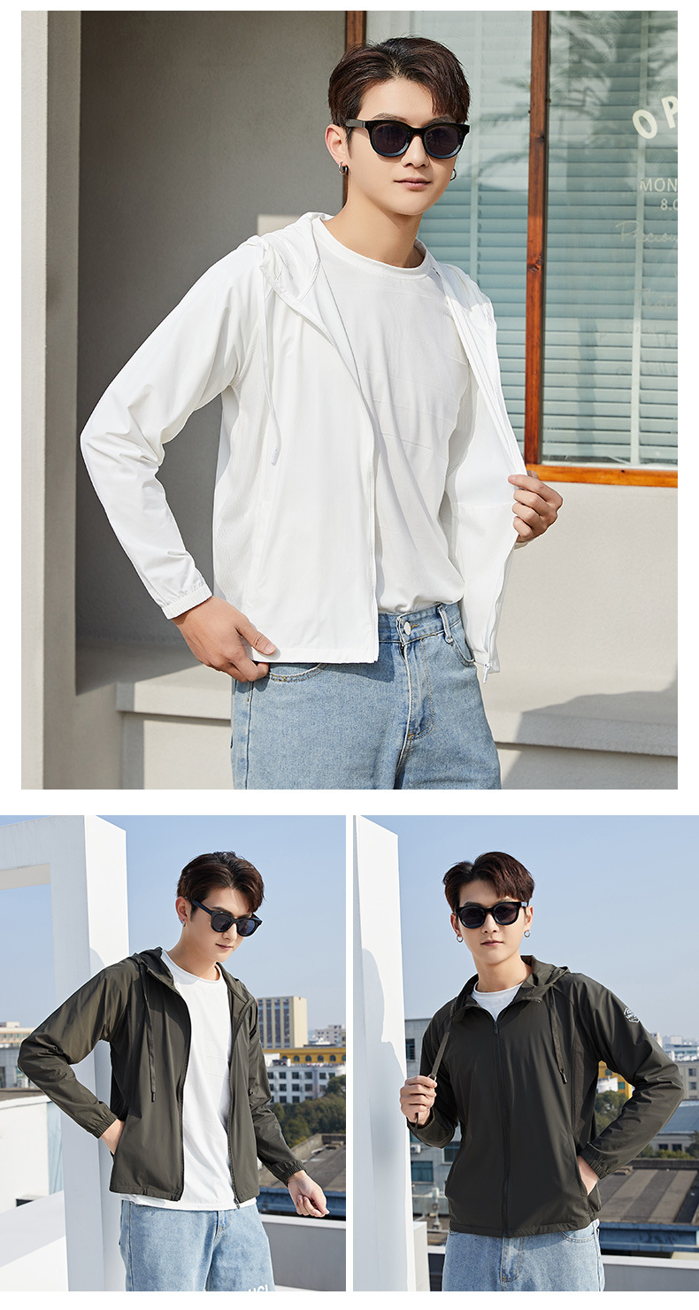 2022 Spring and Summer New Sports Outdoor Ice Silk Sun Protection Clothing Men's Women's Hoodie Zipper Couple UV-Proof Fitness Jacket 2022 Spring and Summer New Sports Outdoor Ice Silk Sun Protection Clothing Men's Women's Hoodie Zipper Couple UV-Proof Fitness Jacket