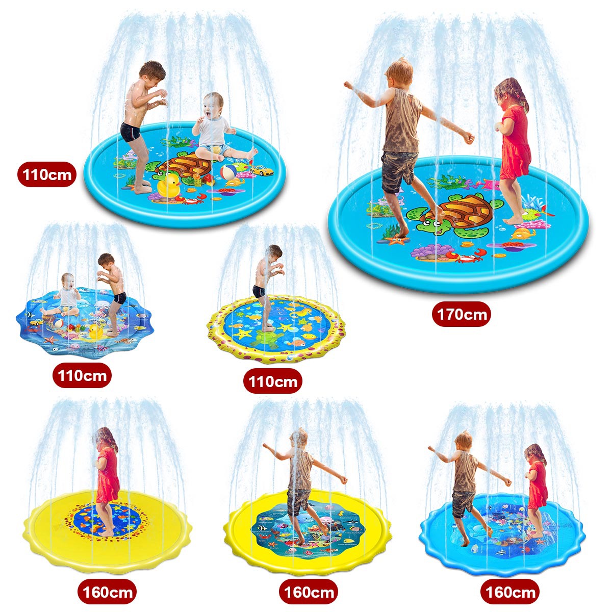 Factory Direct Sales Extra Large Children's Toy Water Spray Pad, Thickened Explosion-Proof PVC Inflatable Water Spray Pad Water Spray Pad