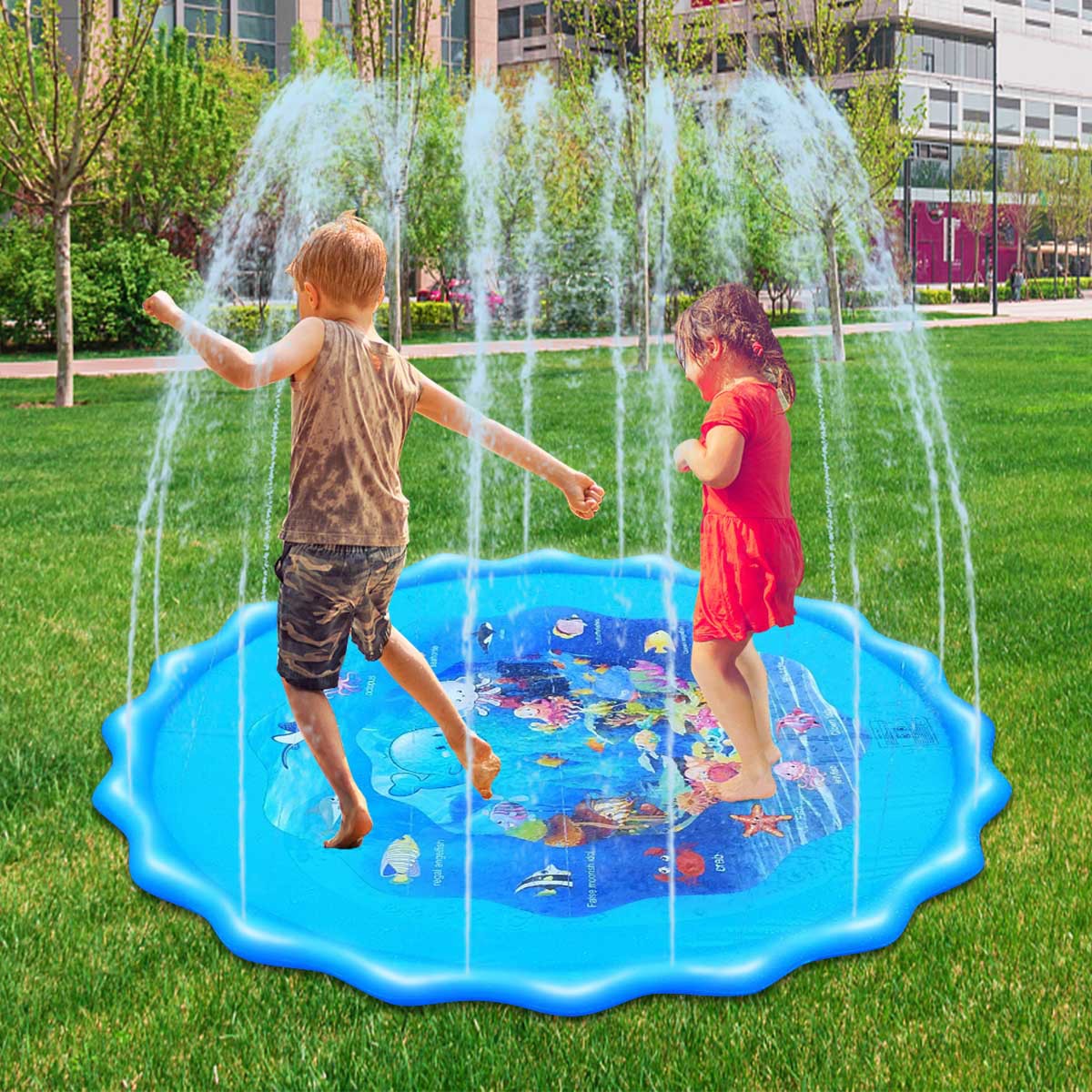 Factory Direct Sales Extra Large Children's Toy Water Spray Pad, Thickened Explosion-Proof PVC Inflatable Water Spray Pad Water Spray Pad