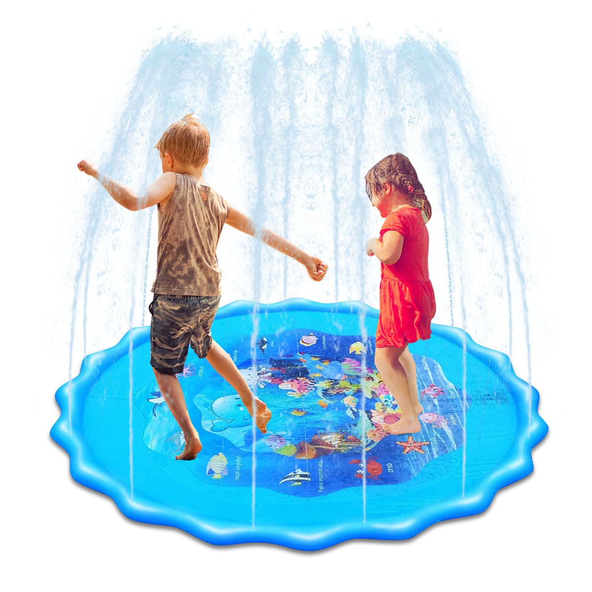 Factory Direct Sales Extra Large Children's Toy Water Spray Pad, Thickened Explosion-Proof PVC Inflatable Water Spray Pad Water Spray Pad