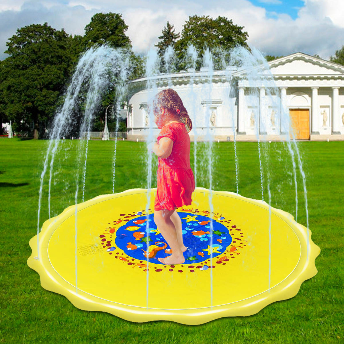Factory Direct Sales Extra Large Children's Toy Water Spray Pad, Thickened Explosion-Proof PVC Inflatable Water Spray Pad Water Spray Pad