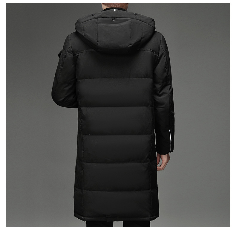 Down Jacket Men's Coat Dad Wear Long Cross-Border Factory Wholesale Work Clothing Overknee Thickened Middle-Aged and Elderly Outdoor