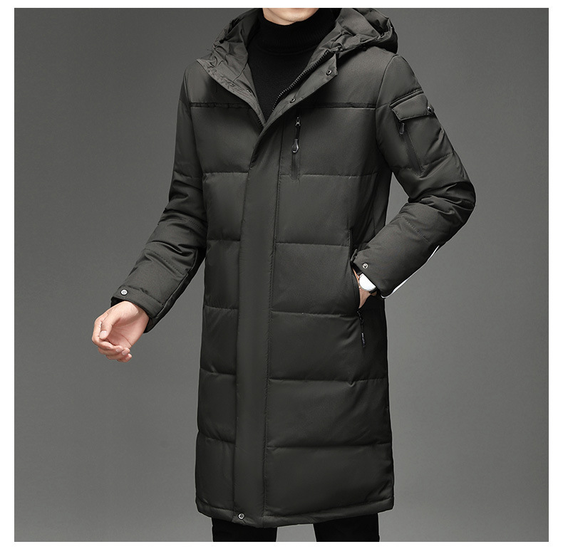 Down Jacket Men's Coat Dad Wear Long Cross-Border Factory Wholesale Work Clothing Overknee Thickened Middle-Aged and Elderly Outdoor
