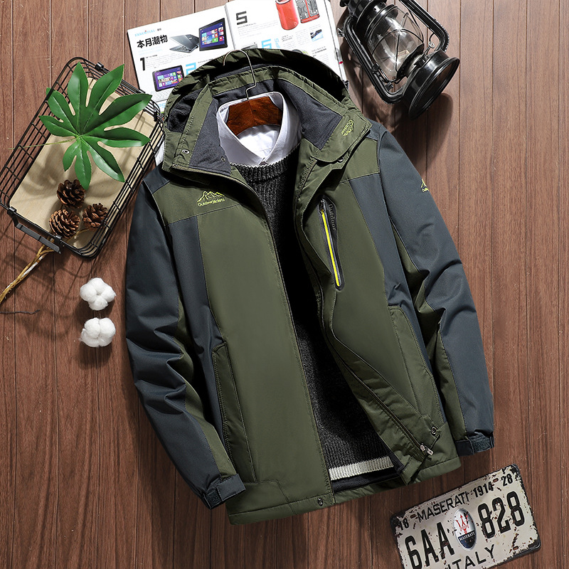Men&#039;s Shell Jacket Fleece Lined Padded Warm Keeping Cold Protective Clothing Winter Windproof Tooling Outdoor Mountaineering Couple Coat Wholesale