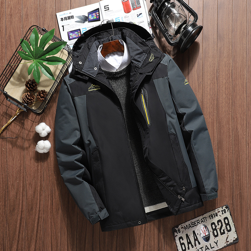 Men&#039;s Shell Jacket Fleece Lined Padded Warm Keeping Cold Protective Clothing Winter Windproof Tooling Outdoor Mountaineering Couple Coat Wholesale