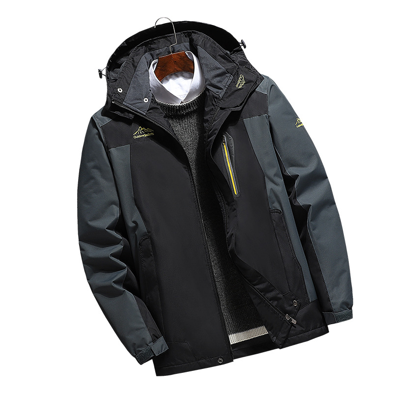 Men&#039;s Shell Jacket Fleece Lined Padded Warm Keeping Cold Protective Clothing Winter Windproof Tooling Outdoor Mountaineering Couple Coat Wholesale