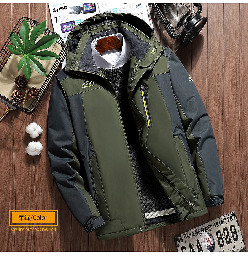 Men's Shell Jacket Fleece Lined Padded Warm Keeping Cold Protective Clothing Winter Windproof Tooling Outdoor Mountaineering Couple Coat Wholesale