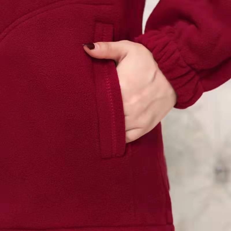 New Autumn and Winter Outdoor Fleece Women's Polar Fleece Jacket Thick Warm Sports Loose Zipper Sweater Wholesale