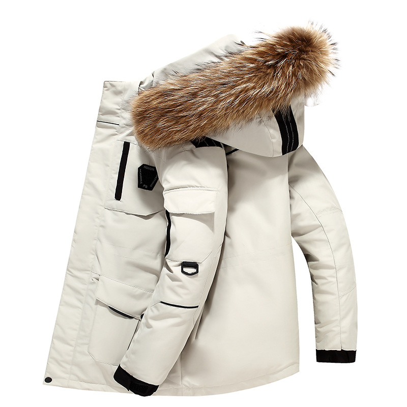 Down Jacket Men&#039;s Mid-Length Korean-Style Running Men&#039;s Couple Men&#039;s and Women&#039;s Same Thickened Warm Work Clothing Outdoor Cold Protective Clothing Coat