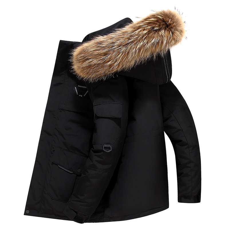 Down Jacket Men&#039;s Mid-Length Korean-Style Running Men&#039;s Couple Men&#039;s and Women&#039;s Same Thickened Warm Work Clothing Outdoor Cold Protective Clothing Coat