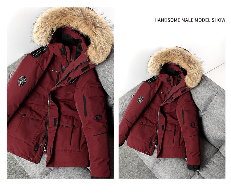 Down Jacket Men's Mid-Length Korean-Style Running Men's Couple Men's and Women's Same Thickened Warm Work Clothing Outdoor Cold Protective Clothing Coat