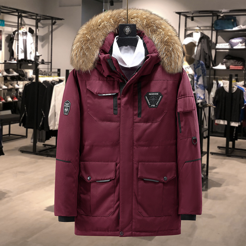 Running Man Same Style down Jacket Men&#039;s 2021 New Korean Style Work Clothes Outdoor Hooded Thickened Parka Men&#039;s Coat Fashion