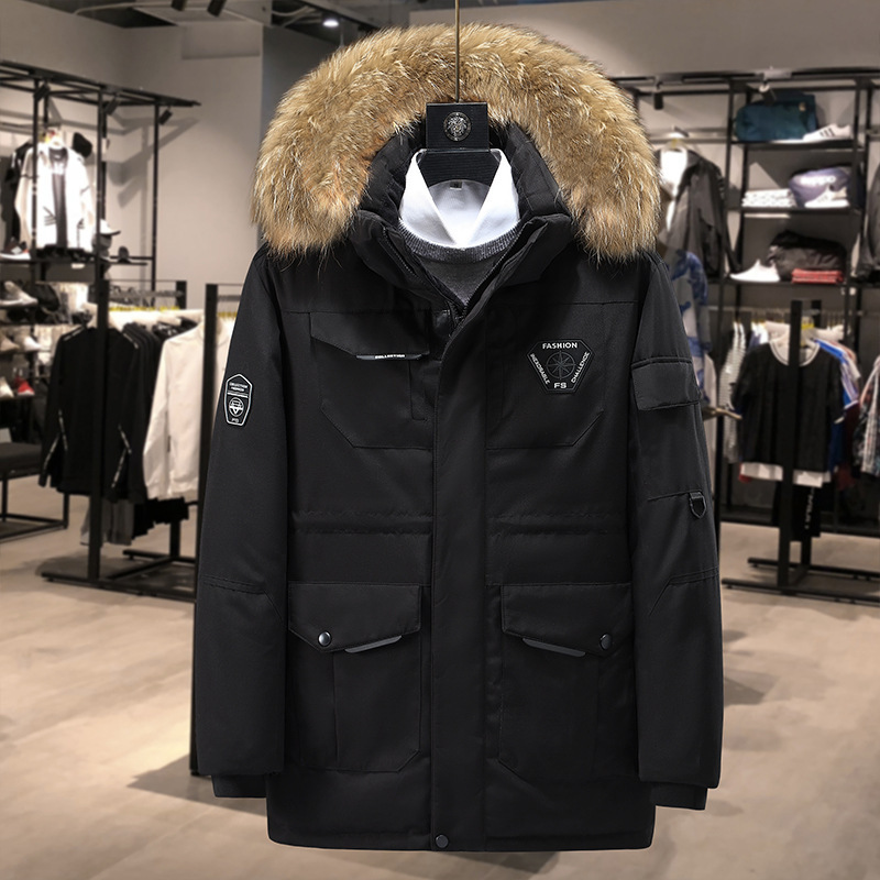 Running Man Same Style down Jacket Men&#039;s 2021 New Korean Style Work Clothes Outdoor Hooded Thickened Parka Men&#039;s Coat Fashion