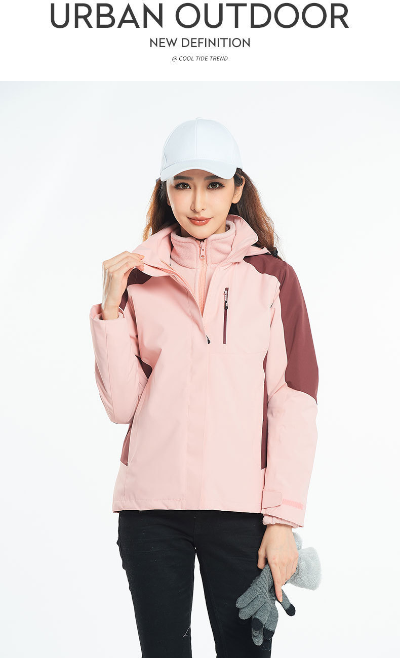 Three-in-One Men's Jacket Two-Piece Set Outdoor Mountaineering Clothing Couple Warm Coat Women's Group Embroidery Logo Three-in-One Men's Jacket Two-Piece Set Outdoor Mountaineering Clothing Couple Warm Coat Women's Group Embroidery Logo