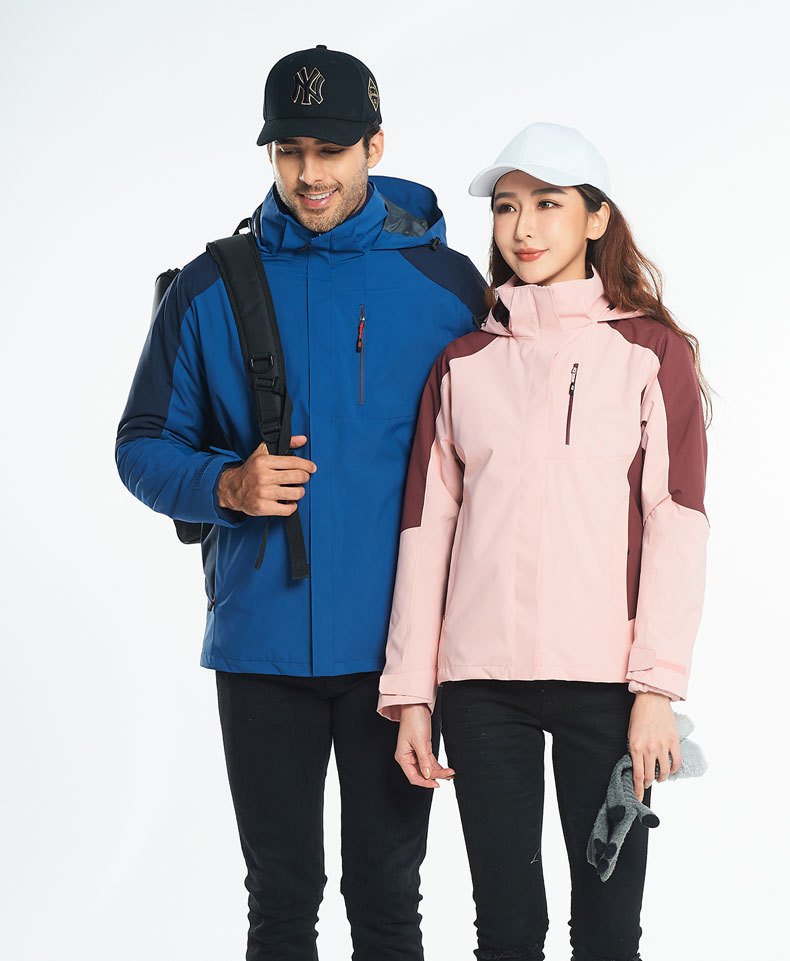 Three-in-One Men's Jacket Two-Piece Set Outdoor Mountaineering Clothing Couple Warm Coat Women's Group Embroidery Logo Three-in-One Men's Jacket Two-Piece Set Outdoor Mountaineering Clothing Couple Warm Coat Women's Group Embroidery Logo