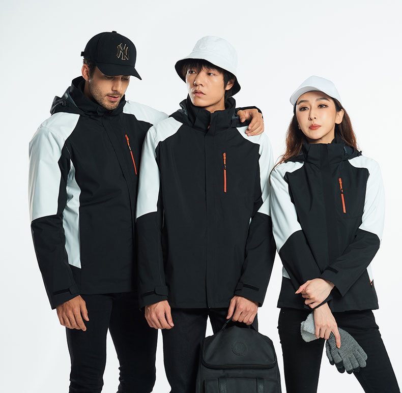 Three-in-One Men's Jacket Two-Piece Set Outdoor Mountaineering Clothing Couple Warm Coat Women's Group Embroidery Logo Three-in-One Men's Jacket Two-Piece Set Outdoor Mountaineering Clothing Couple Warm Coat Women's Group Embroidery Logo
