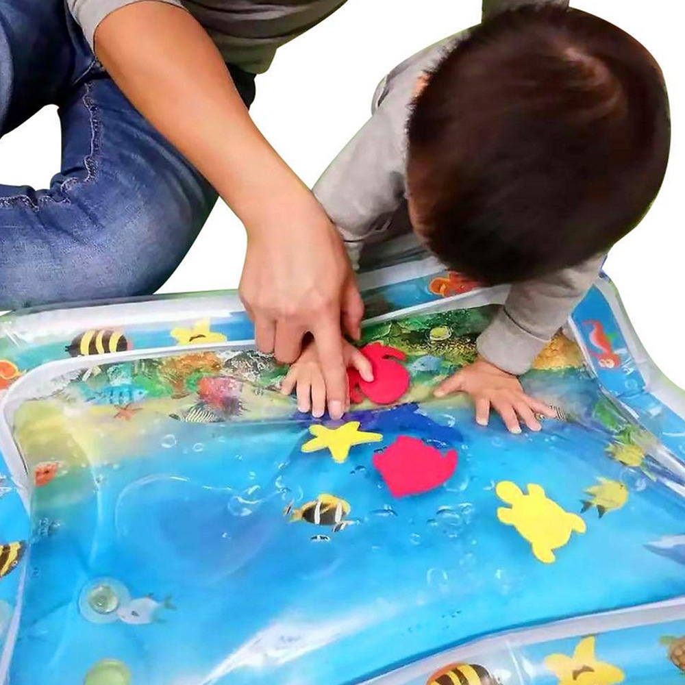 Baby Pat Mat Inflatable Water Mat Marine Life Floor Mat Ice Mat Prone Pat Pad Baby Inflatable Cushion Toy